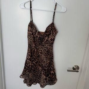 Revolve Leopard Print Spaghetti Strap Dress